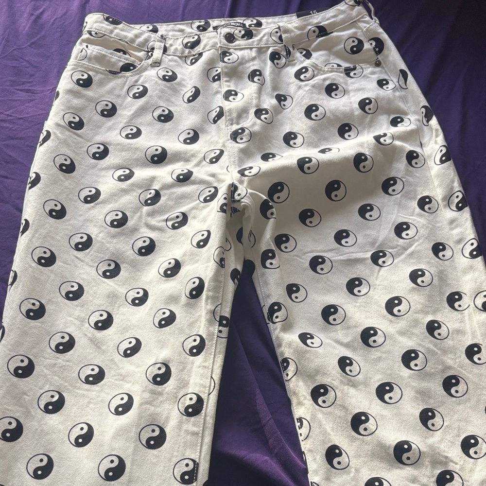 Fashion Nova Black and White Yin Yang Pants